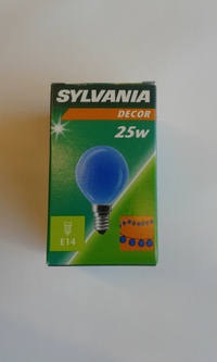 Sylvania Decor 25W 230V E14 blue (0008752) or red (08753) available