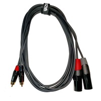 ENOVA 1 m XLR male 3 pin - RCA male adapter cable black & red stereo cable