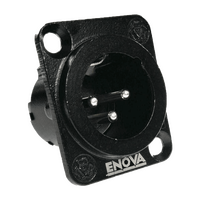 ENOVA XL13MB XLR chassis connector male 3-pin black metal housing solder cups