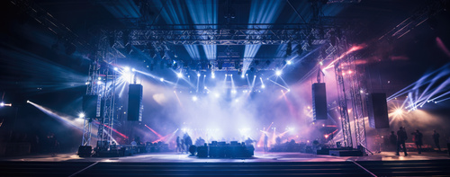 Stage with light technology and special effects.